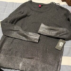Vince Camuto Gray Sweater with silver